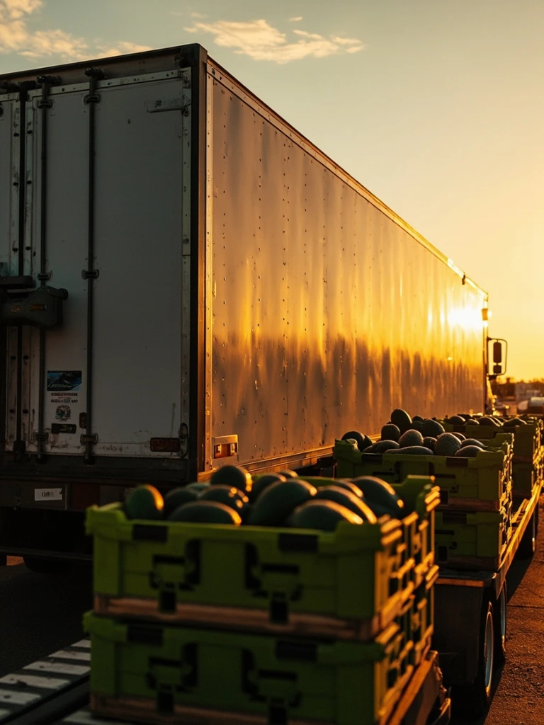 A refrigerated trailer docked at the GoSh Americas Pharr warehouse at first light.